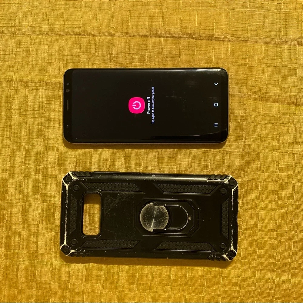 Samsung Galaxy S8 phone with case